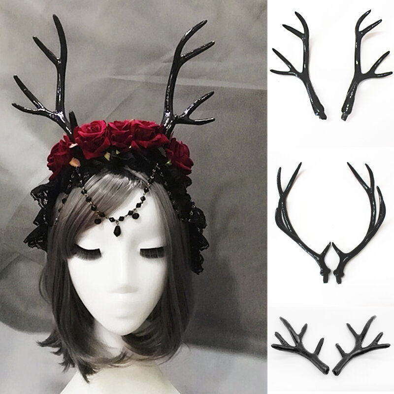 Simulazione corna di cervo accessori per capelli Cosplay decorazioni in corno di cervo artificiale per fascia fai da te puntelli per feste di Halloween di natale