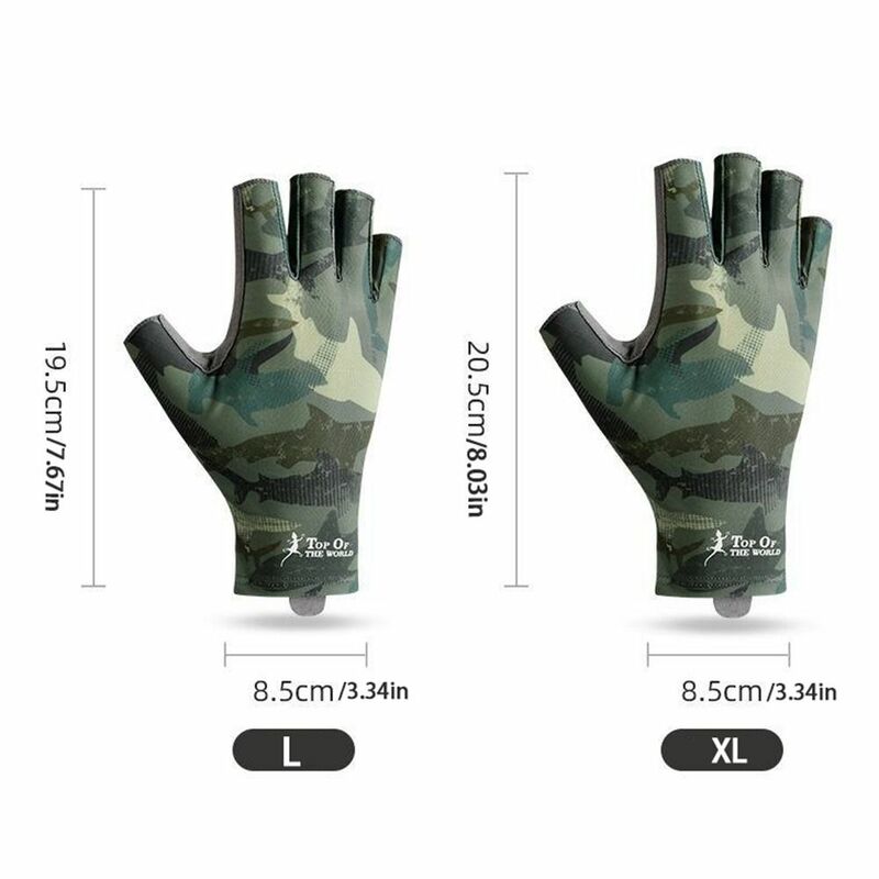 Rękawice sportowe akcesoria wędkarskie na świeżym powietrzu rękawiczki do ekranu dotykowego rękawice przeciwsłoneczne na pół palca rękawice wędkarskie lodowy jedwab