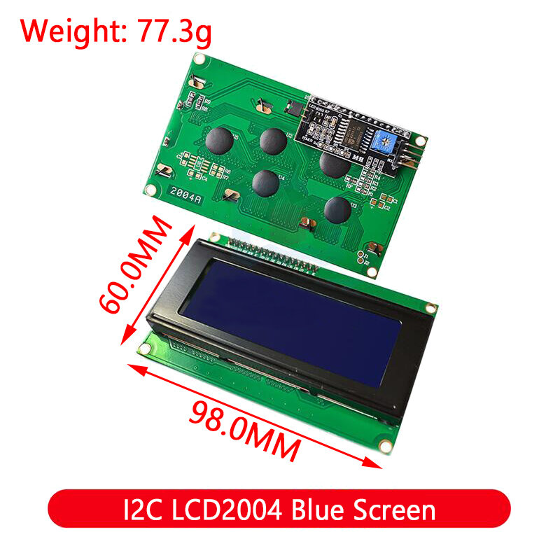Módulo verde azul da tela da exposição do LCD, relação, IIC, I2C, Arduino 0802, 1602, 2004, 12864, UNO R3, 2560 mega, PCF8574T