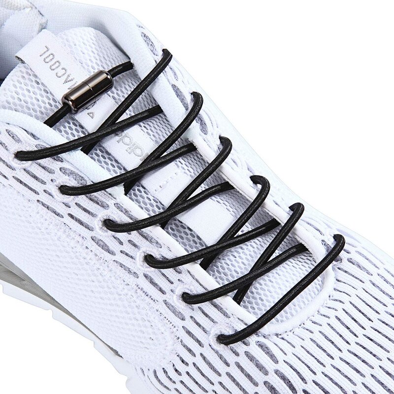 Elastische Schnürsenkel runde Metalls chloss Outdoor-Turnschuhe ohne Krawatte Schnürsenkel geeignet für alle Arten von Schuhen Unisex Lazy Lace 1 Paar