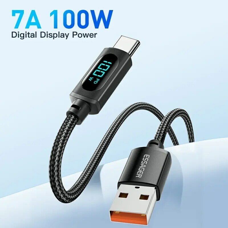 Cable USB tipo C para Huawei Honor Xiaomi Samsung Super Charge 66W/100W cargador rápido USB C cable de datos