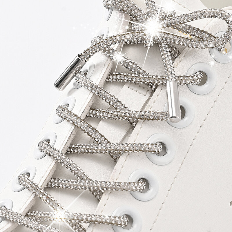 1Pair/2Pcs Rhinestone Shoe Lace Luxury Diamond ShoeLace  Bright String Cross Braiding Strap DIY Drawstring