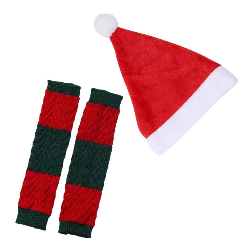 Calcetín cálido hasta rodilla para mujer, calcetines gorro Papá Noel japonés Y2K