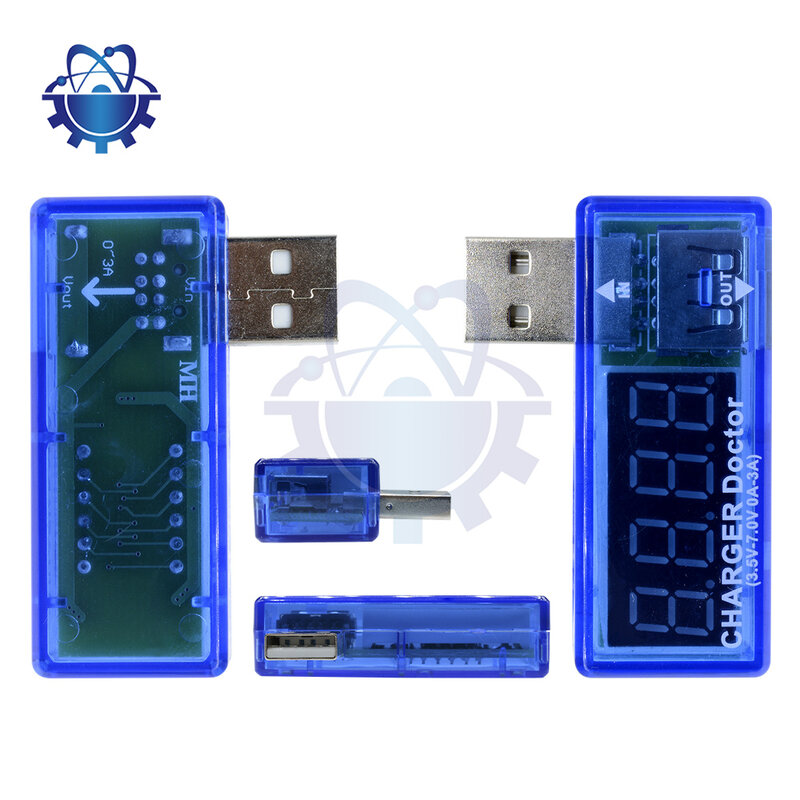 DC 3.3-7.5V цифровой USB мобильный зарядки питания ток напряжение тестер метр мини USB зарядное устройство вольтметр амперметр поворот прозрачный