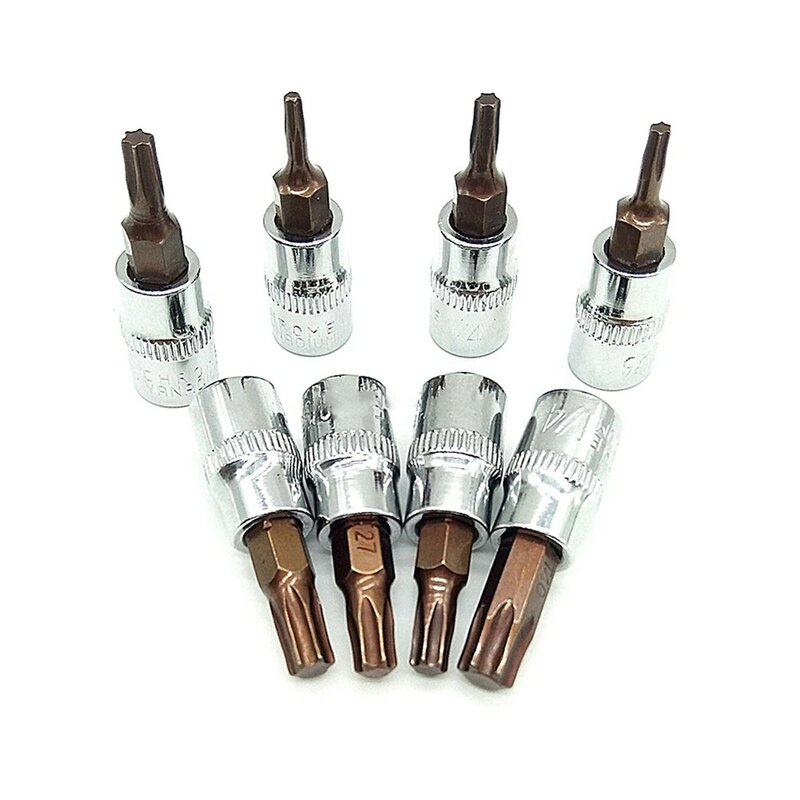 1 Pc Torx Head Screwdriver Bits Socket Set 1/4 Inch Drive Socket Hand Tools T10 T15 T20 T25 T27 T30 T40 Motor Repairing Tools