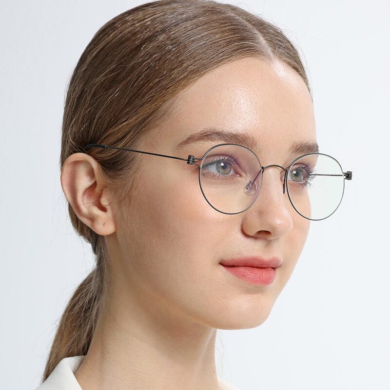 FONEX B Titanium Brilmontuur Vrouwen Recept Brillen Mannen Nieuwe Koreaanse Bijziendheid Monturen Morten Schroefloos Eyewear 7510