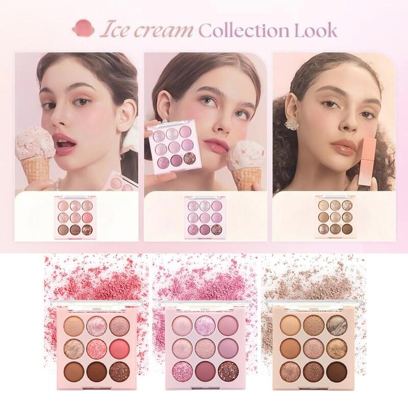 Ice Cream Eyeshadow Palette Glitter Rose Aegyosal Blush Makeup Korean Shadows Cool Oat Cosmetics Tea Eye Purple Women Milk I0S8
