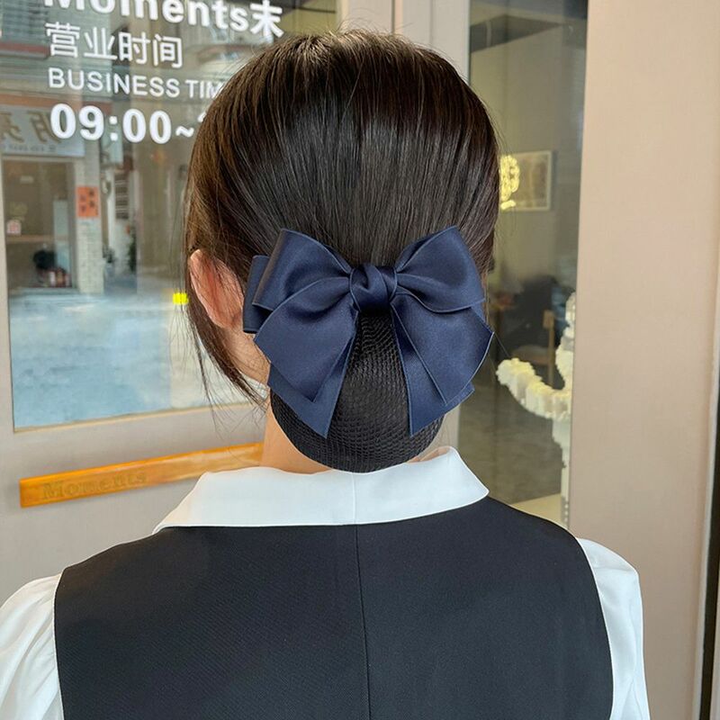 Hair Clip Vintage Hotel For Girls Bowknot Nurse Hairgrips Cover Net Korean Bun Snood Ponytail Clip Women Spring Clip
