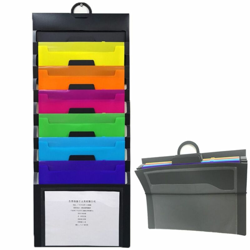 Tasche per classificatore in carta di prova di grande capacità cartelle per File appese tasche espandibili a fisarmonica organizzatore di File arcobaleno
