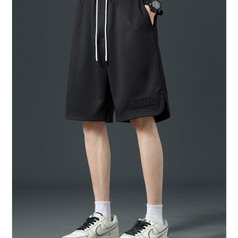 2024 Sommer Männer Brief geprägt Shorts Streetwear lose gerade Strand Shorts koreanische Mode lässig vielseitige dünne Trend Shorts
