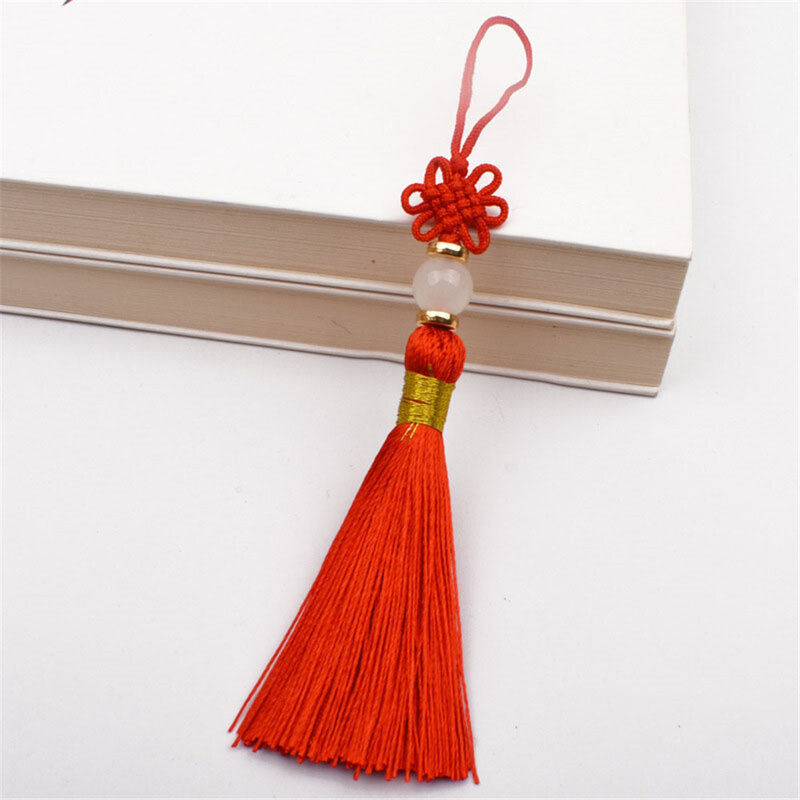 Fengshui – pendentif en corde, pour bricolage, porte-clés, sac, vêtements, décoration de la maison, nœud chinois, pompon, lanière, bijoux, cadeau, 13cm, 1 pièce