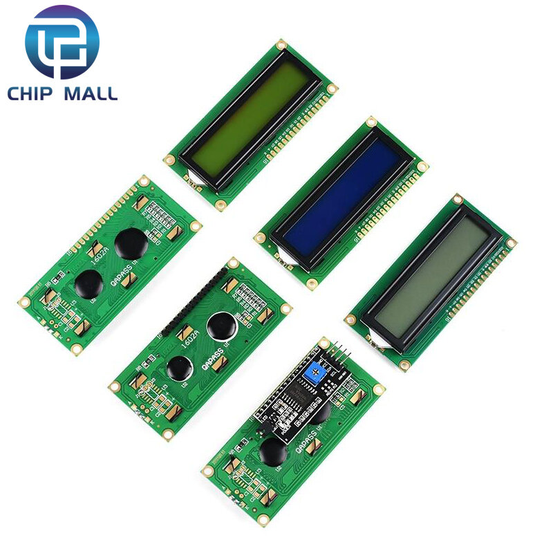 LCD1602 modul LCD 1602 layar biru/kuning hijau 16x2 karakter tampilan LCD PCF8574T PCF8574 IIC I2C Antarmuka 5V UNTUK Arduino