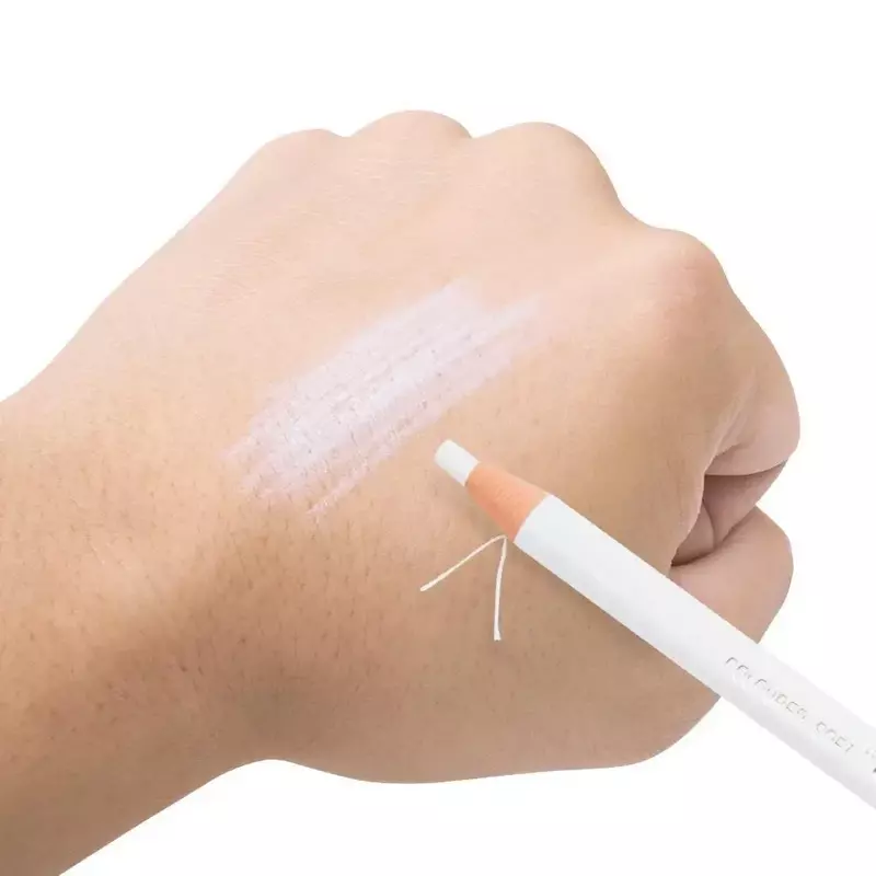 Pensil alis putih terisolasi tahan air, pensil alis dapat diatur mikro 12 buah posisi rias Eyeshadow Eyeliner
