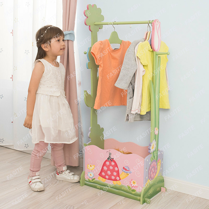 Teamson Fanduoqi-armario para bebé, estante de almacenamiento de ropa de bebé, estante de secado de suelo