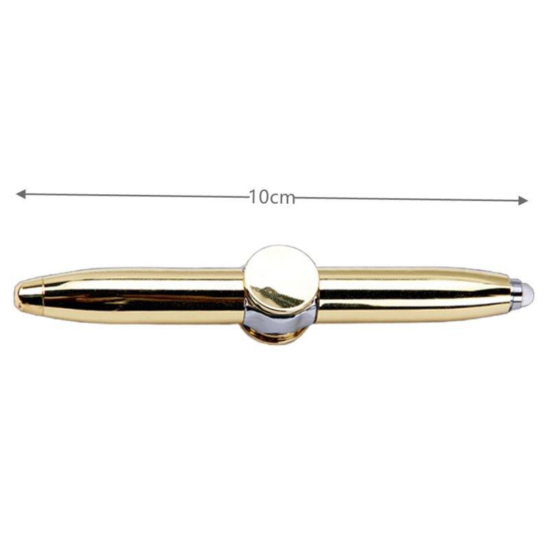 ปลอกนิ้วหมุนได้หลายฟังก์ชันสำหรับบีบอัดของเล่นหมุนได้ไจโรปากกาสปินเนอร์มีไฟ LED ปากกาโลหะของขวัญ