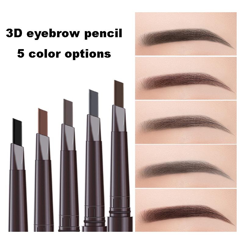 New 5 Colors Eyebrow Cosmetics Pencil Waterproof Double-headed Eyebrow Tattoo Natural Long Lasting Makeup Paint Eyebrow Pencil