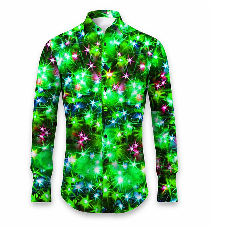 Camisa de manga larga con estampado de estrellas deslumbrantes, ropa cómoda y elegante, nueva tendencia de moda, 2024