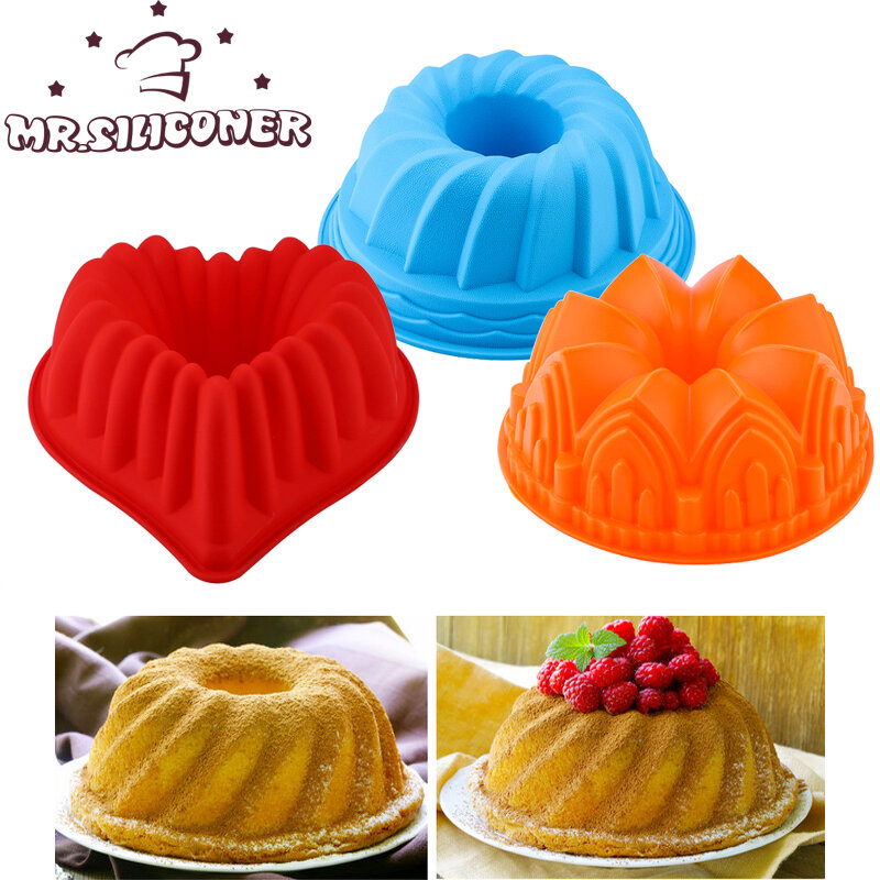 3D Shape Random Color Silicone Pastry Cake Mold DIY Baking Dessert Mousse Cake Baking Tools Art Cake Baking Tray Tool Model