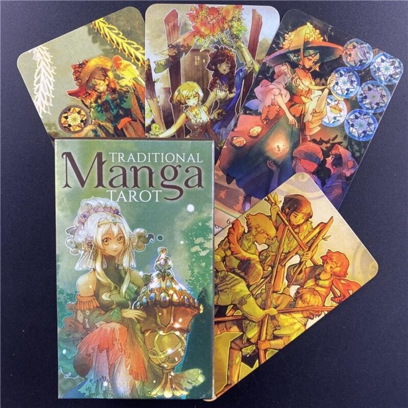 Kartu Tarot Manga tradisional kartu Oracle bahasa Inggris kartu dek Tarot wanita anak perempuan permainan papan dek