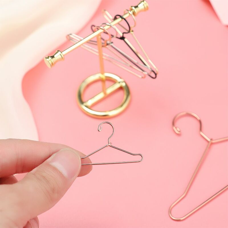 10pcs High Quality Wardrobe 1/6 Doll Mini Hangers Doll Accessories Dress Clothes Hanging Metal