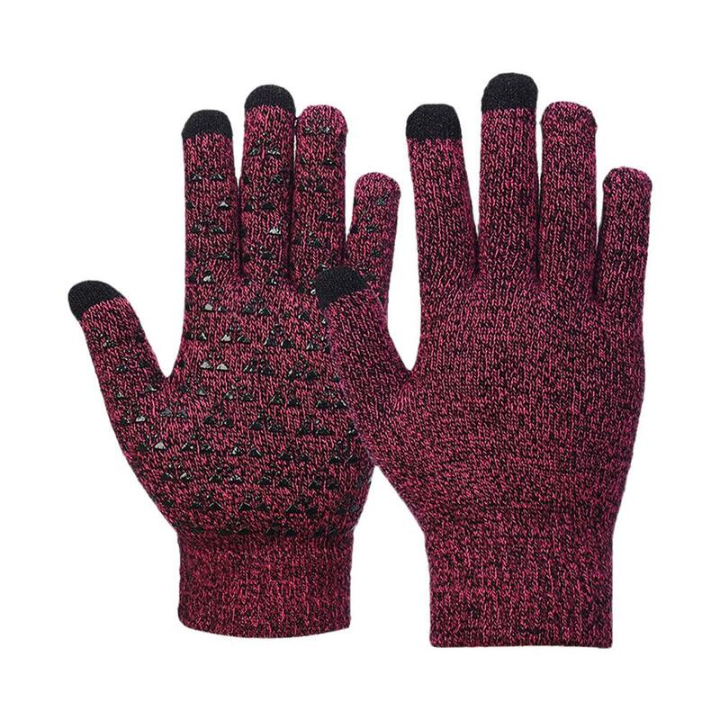 Winter Gloves Men Cycling Bike Women Thermal wool Cold Bicycle Wind Mitten Warm Running Screen Skiing Outdoor Waterproof To A9J7