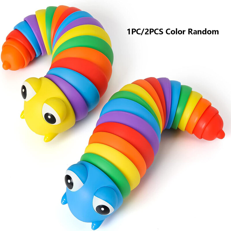 Sensory Fidget Worm Toys Relief Anti-Anxiety Caterpillar Slug Fidget Toys for Kids, Relaxing Crawling Slug Toys
