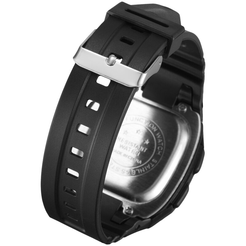 Nowoczesny modny cyfrowy czarny elegancki kwadratowy zegarek na rękę z silikonowym paskiem Temperament zegarki na rękę tarcza z cyframi zegar Reloj Hombre
