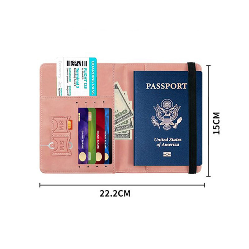 PU RFID Passaporte Tampa, Cartão de Identificação De Crédito Carteira, Documento À Prova D' Água, Bandagem Do Negócio, Titular Do Passaporte, Viagem Multifunction Protector