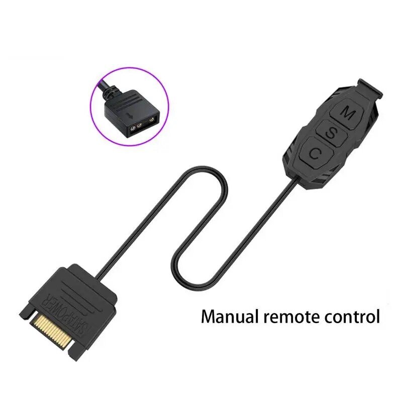 Mini Controlador LED Strip Connector, Controlador Splitter Cable para RGB Light Strip, Estável, 3 pinos, ARGB