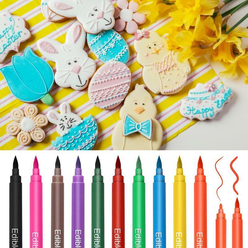 Barwnik spożywczy markery barwnik spożywczy długopisy markery jadalne 10/12 szt. Dla smakoszy dla pisanki masy cukrowej ciast