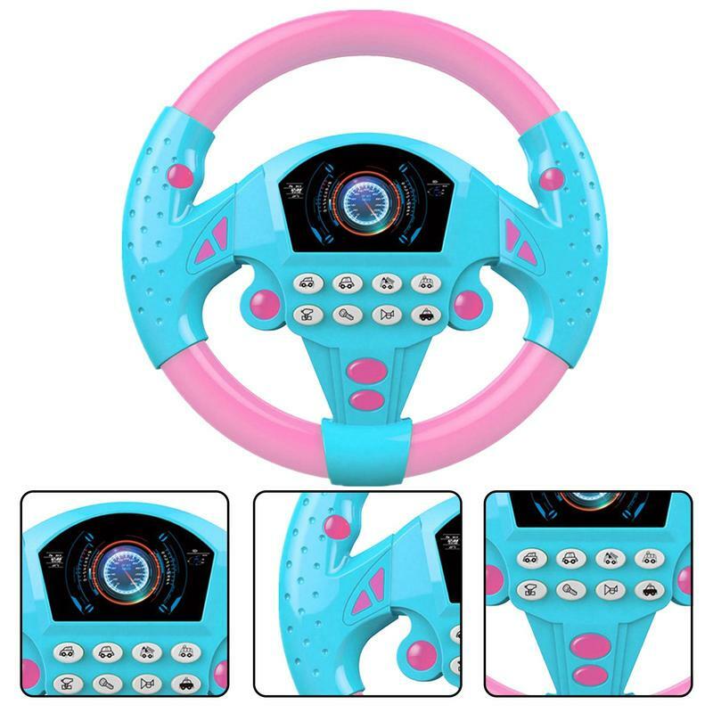 Giocattolo volante elettrico per bambini divertente simulazione auto giocattolo da guida con suono e luce regalo educativo precoce musicale per bambini