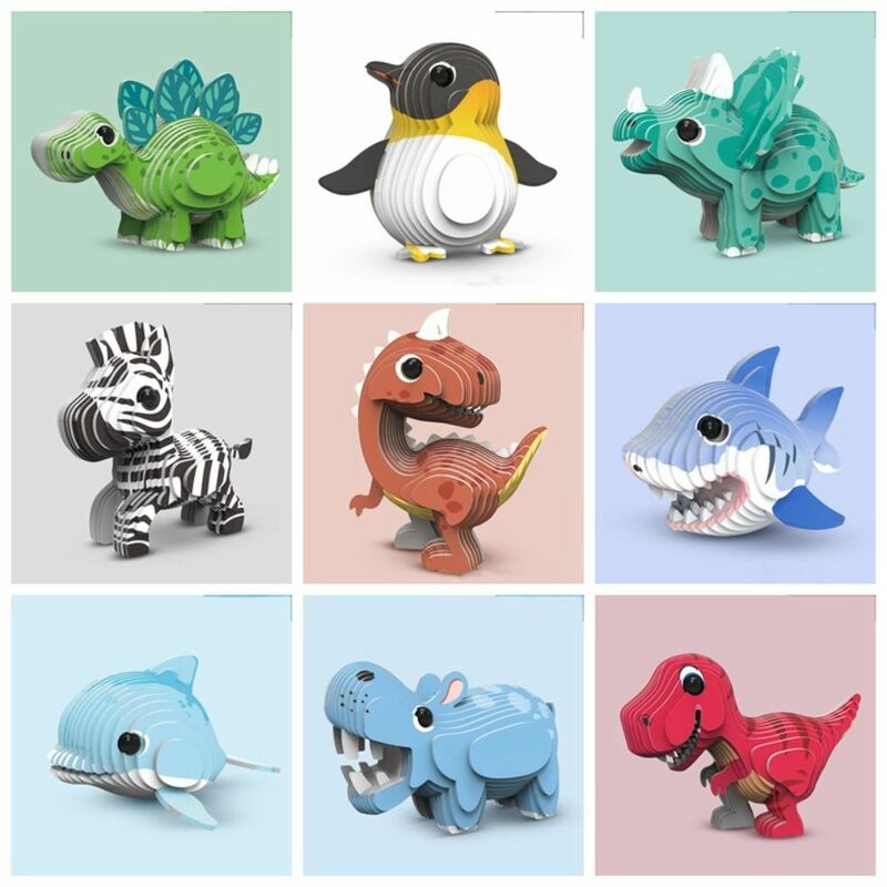 Jerapah 3D kertas Puzzle mainan Model hewan kertas Puzzle kertas 3D Stereo Puzzle 3D hewan Model hewan 3D kertas mainan Puzzle mainan anak-anak