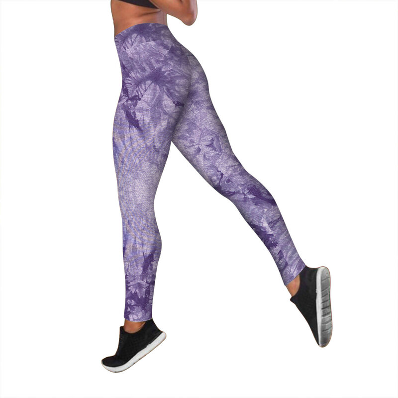 Эластичные Леггинсы для йоги, женские штаны с принтом и высокой талией для спортзала, бега, тренировок с эффектом пуш-ап, леггинсы для фитнеса