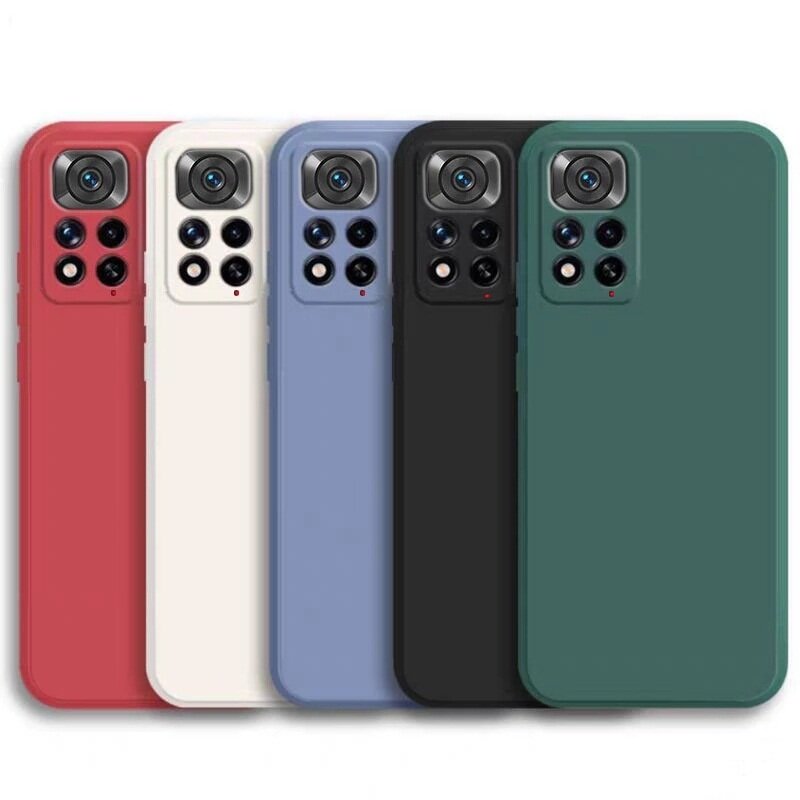 Capa de telefone de silicone líquido original, capa para Xiaomi Redmi Note 10, 10C, 11, 10S, 11S, 9, Mi 11i, 12, 10T, 11T, Poco F3, pro Lite X3, NE 5G