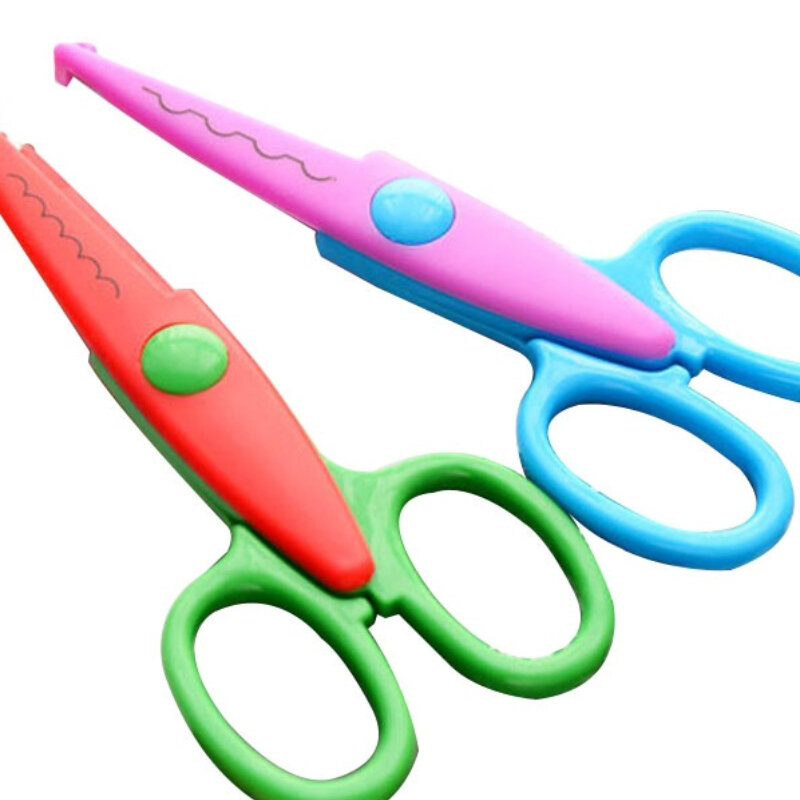 1 Pc 6 Inches Multifunctional Child Safety Lace Scissors Creative DIY Student Supplies Manual Cutting Stationery