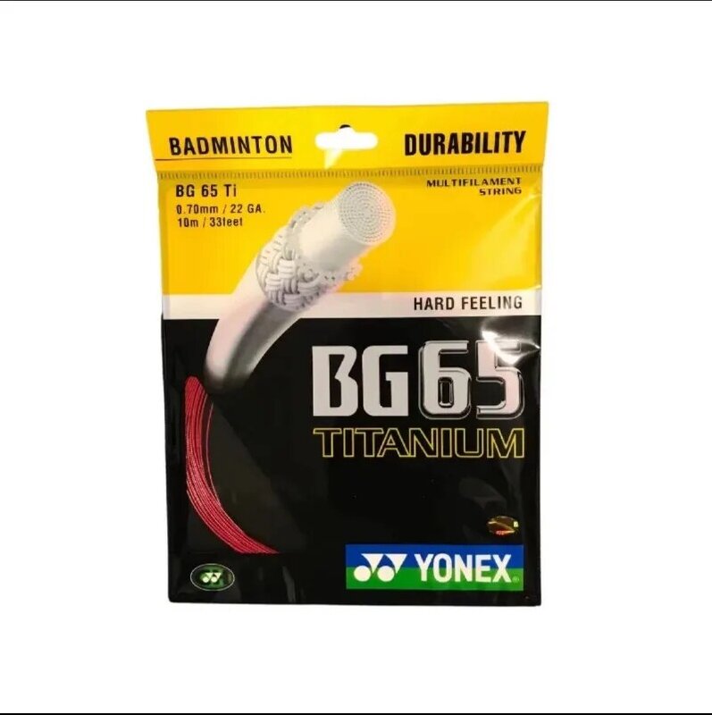 YONEX-Badminton Racket String, alta elasticidade, Yy BG65 Ti, alta qualidade