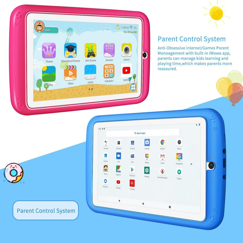 Custodia regalo con staffa in Silicone 7 pollici E98 Android 10.0 Tablet per bambini 1 grammo 16GROM Quad Core Dual Camera WIFI