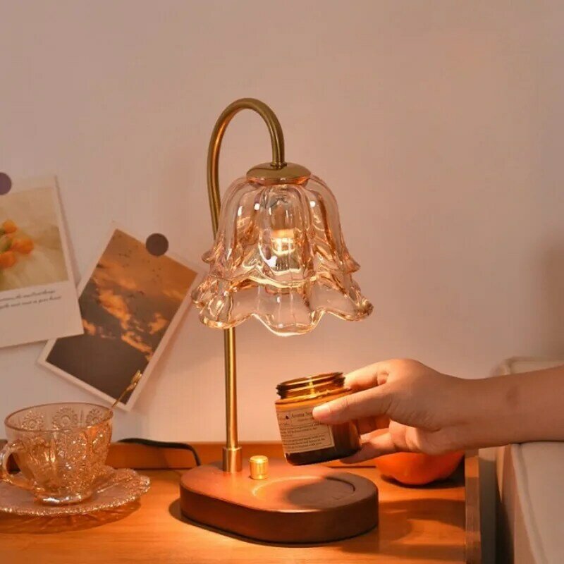 Lámpara de mesita de noche de dormitorio Retro francés, lámpara perfumada de lirio del valle, decoración del hogar, lámpara de mesa de atmósfera