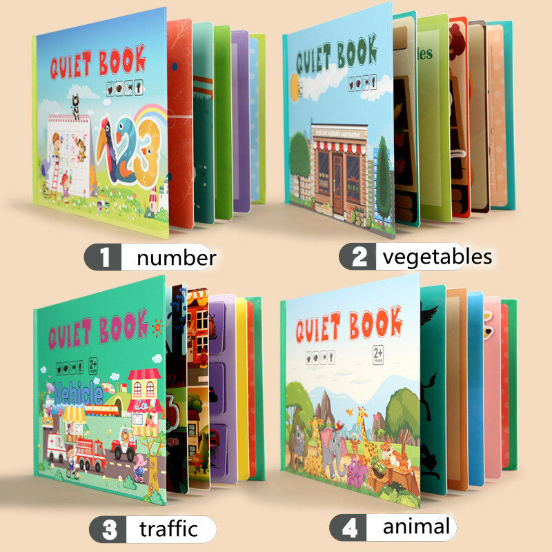 Занятая книга Монтессори, игрушки для детей, развивающая научная Бесшумная книга, занятая доска, обучающие игрушки для детей, рождественские подарки