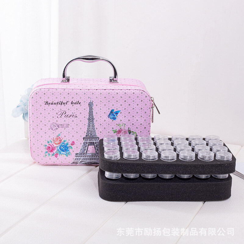 56 Bottles Diamond Painting Accessories Container Storage Box Eiffel Tower Handbag Suitcase Diamond Nail art Tool Handbag