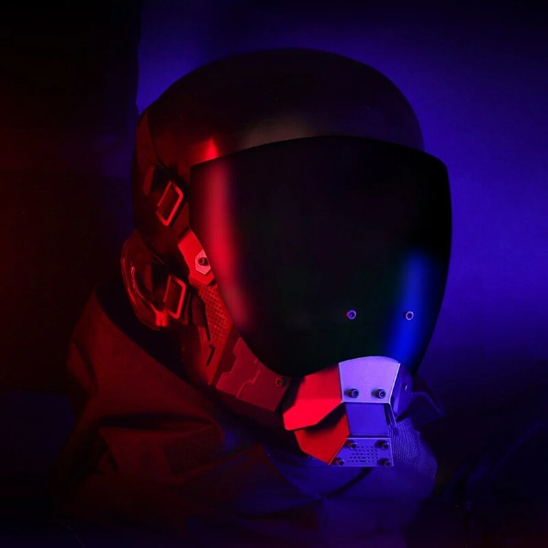 Máscara táctica Airsoft, pasamontañas, traje de combinación, máscara táctica Cyberpunk, máscara de Halloween para montar al aire libre, Cosplay CS Gam