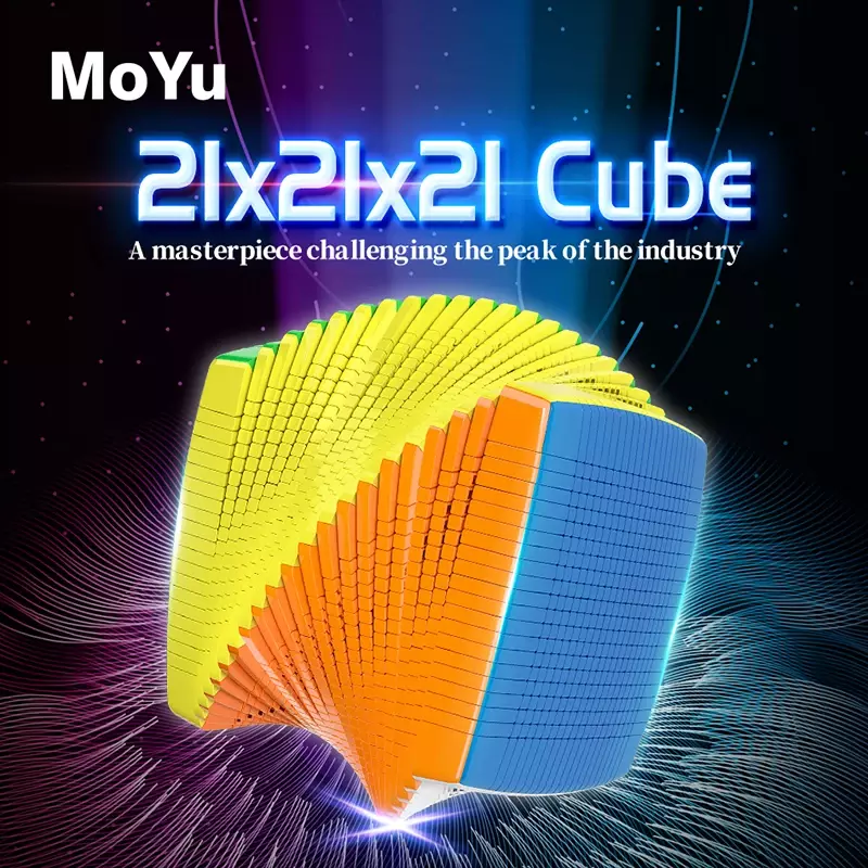Meilong Stickerless Gigante Magic Speed Cube, Plastic Puzzle Brinquedos para Coleção, MoYu 21x21x21, 21 Camadas, MFJS