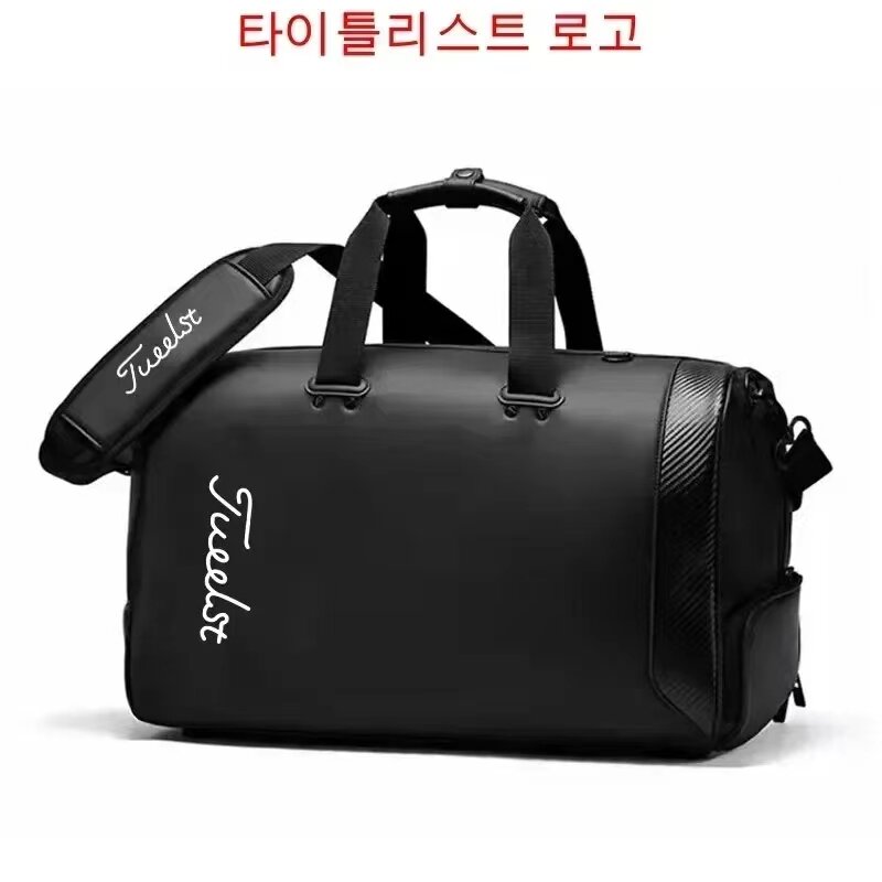 Tas Golf Korea pria dan wanita, tas pakaian olahraga Multi fungsi terpisah berlapis ganda klasik untuk pria dan wanita