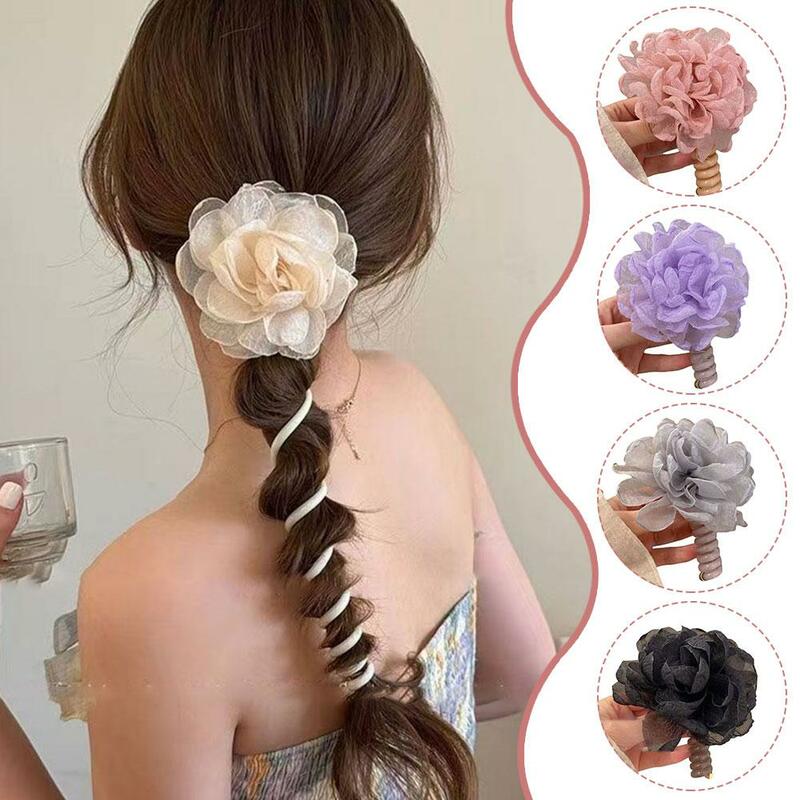 Faixa do cabelo com projeto floral para meninas, acessórios do cabelo com grampos, fada super, mágica, bolha, trança, cabeça, i9m3