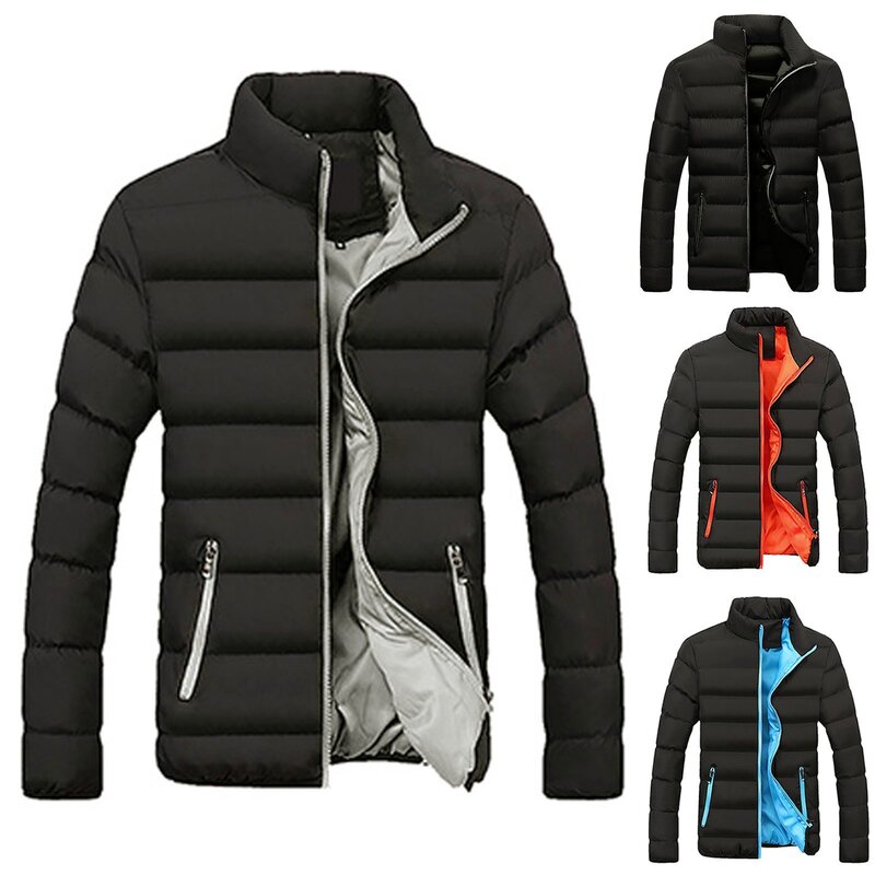 Men's Fall Winter Coats Fashion Cotton Padded Jacket For Men Down Coat Cotton Warm Clothing Men's Parka Plus Size Packable Light
