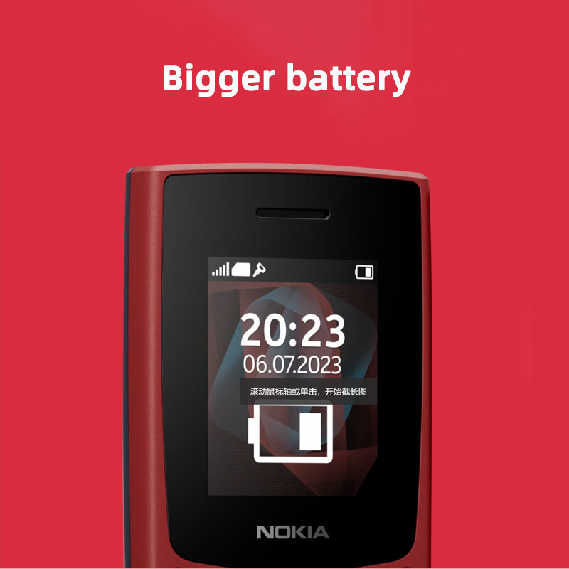 Nokia 105 2G celular, dual sim, tela de 1,8 polegadas, bateria 1000mAh, longa espera, lanterna, robusto, botão, nova versão 2023