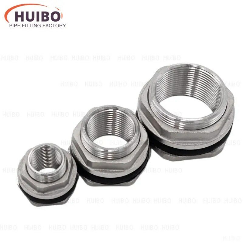 1/2" 3/4" 1" 1-1/4" 2" BSP Female Threaded 304 Stainless Steel Pipe Fitting Connector Coupler Water Tank Hole Drainer Adapter
