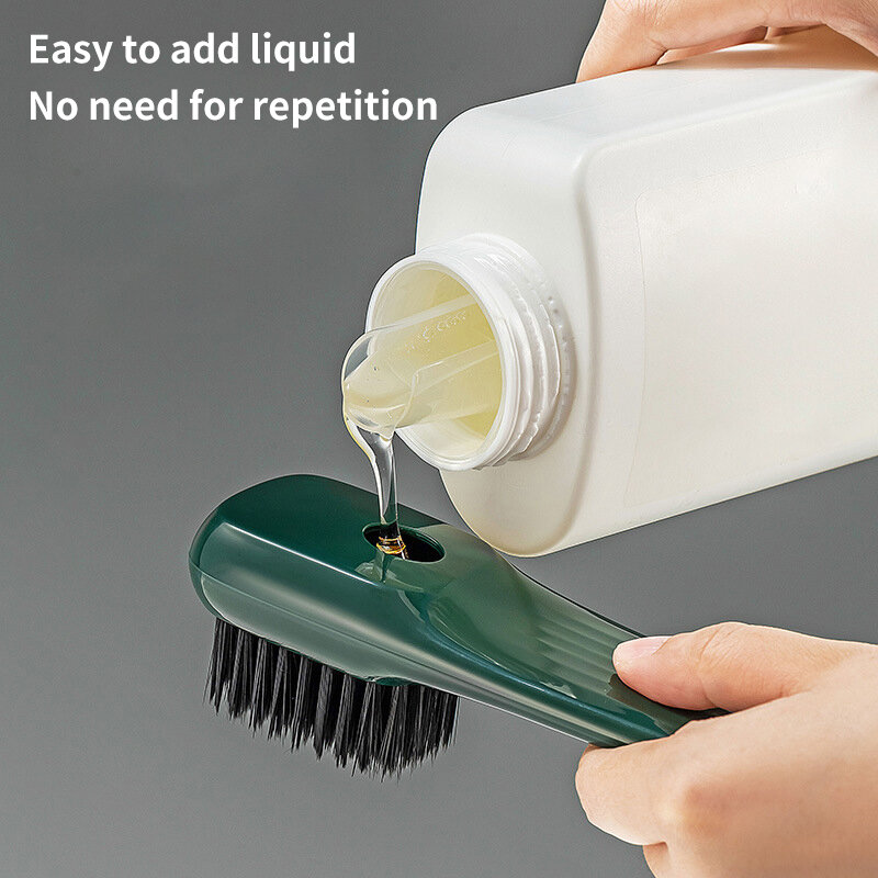 1PC Multifunctional Liquid Shoe Brush Household Essential Shoe Washing Brush Press Type Liquid Filling Shoe Brush
