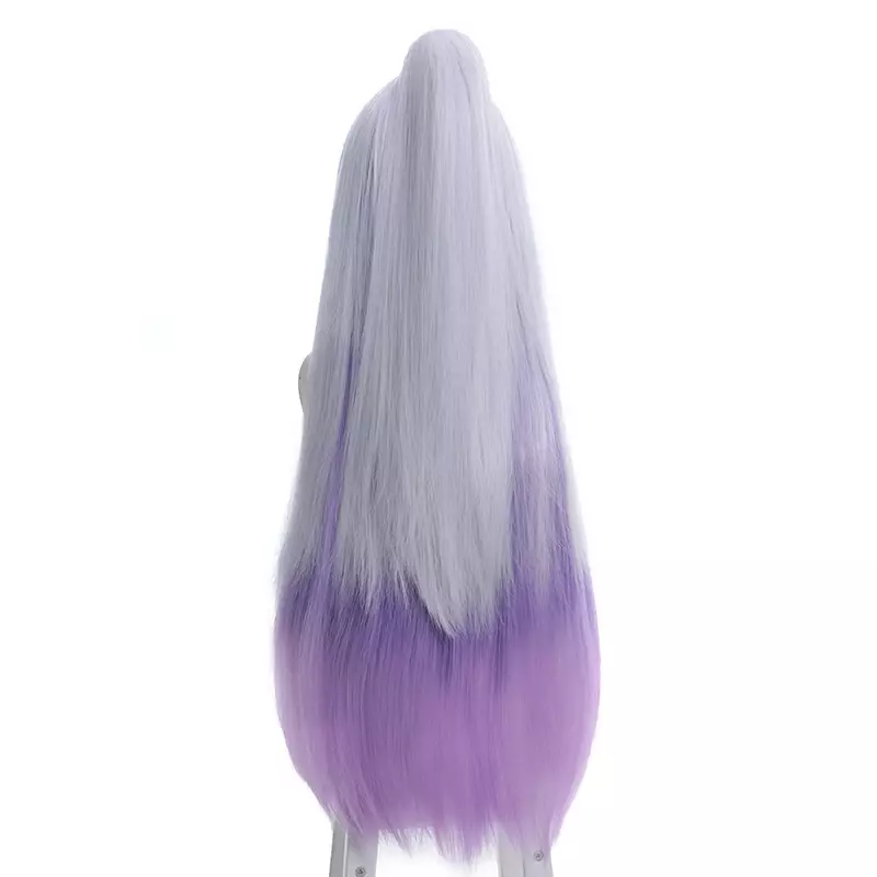 LOL Spirit Blossom Syndra Cosplay Wig 80cm Mixed Color Women Cosplay Wigs with Ponytail Heat Resistant Synthetic Hair