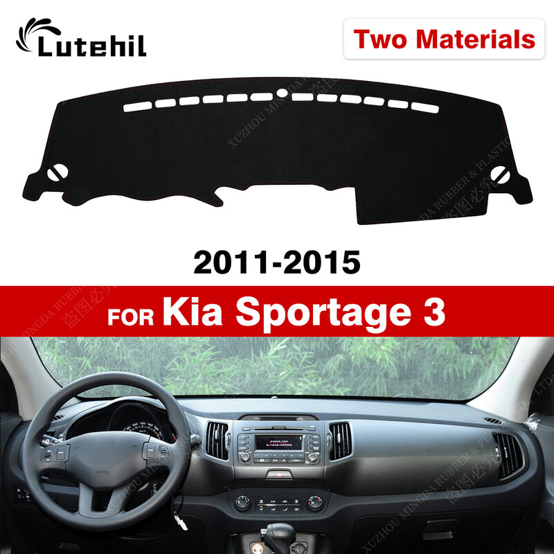 Cubierta de salpicadero de coche, alfombrilla Anti-UV para Kia Sportage 3, 2011, 2012, 2013, 2014, 2015, accesorios para coche